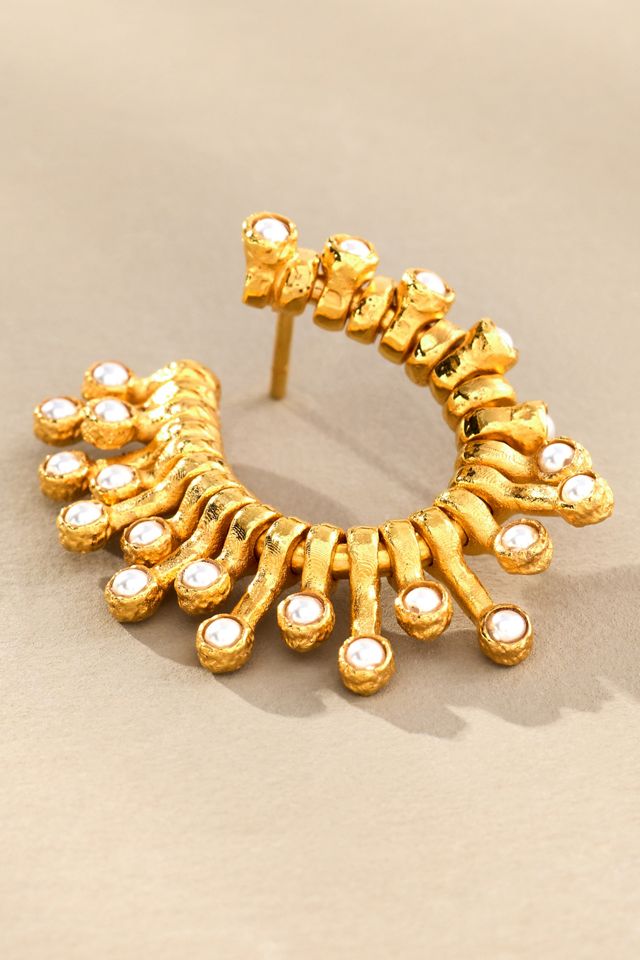 新品 joanna laura constantinゴールドczピアスイヤーカフ Joanna Laura Constantine Studded Wave Earrings | Anthropologie