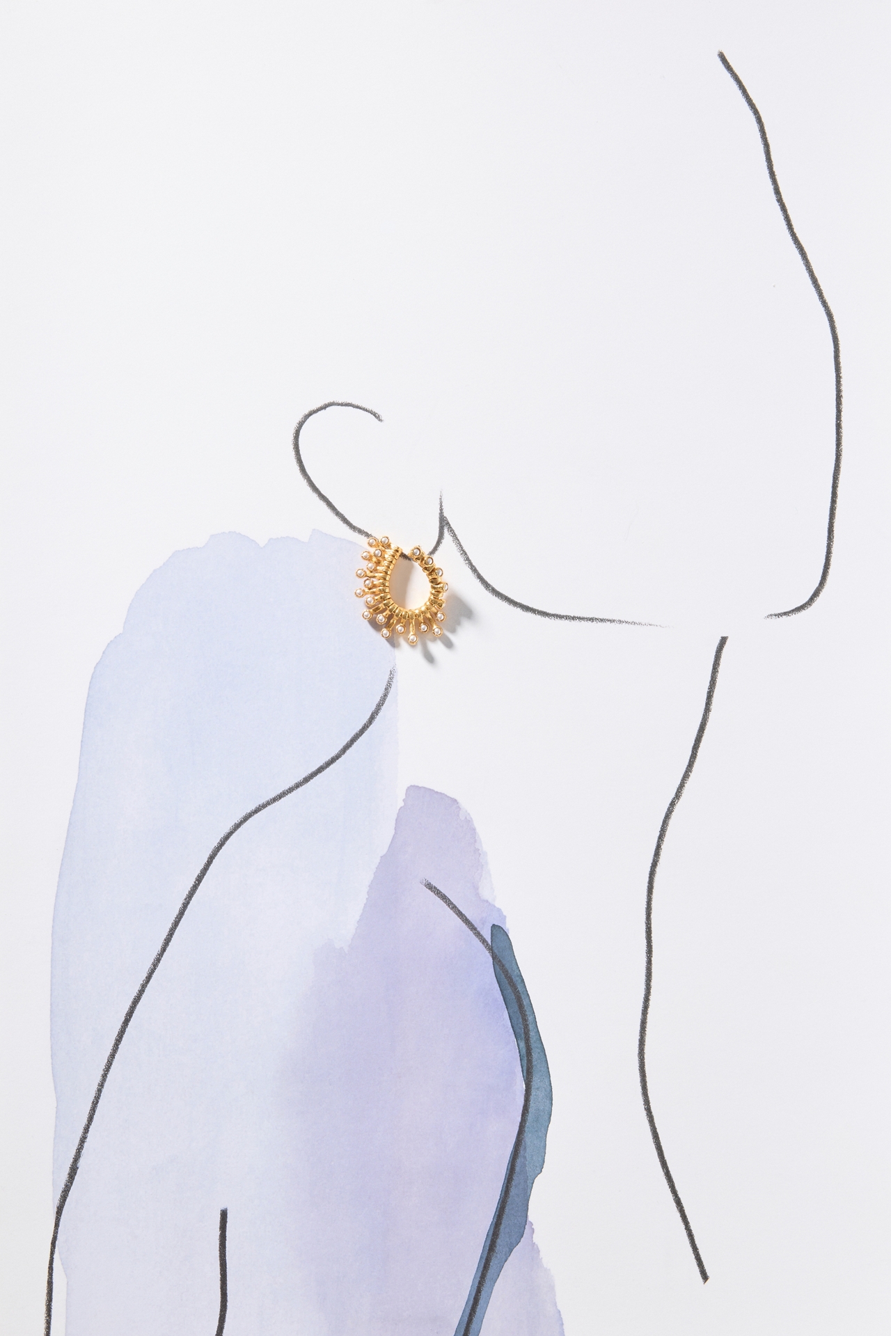 Joanna Laura Constantine Studded Wave Earrings