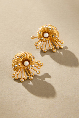 Joanna Laura Constantine Seashell Stud Earrings In Gold