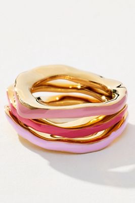 Joanna Laura Constantine Enamel Wave Rings, Set of 3