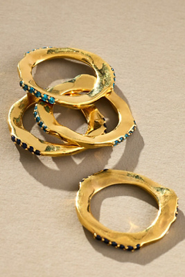 Joanna Laura Constantine Wave Rings, Set Of 4 In Gold