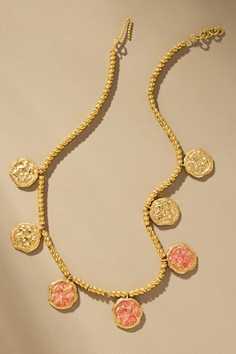 Joanna Laura Constantine Enamel Waves Charm Necklace In Multi