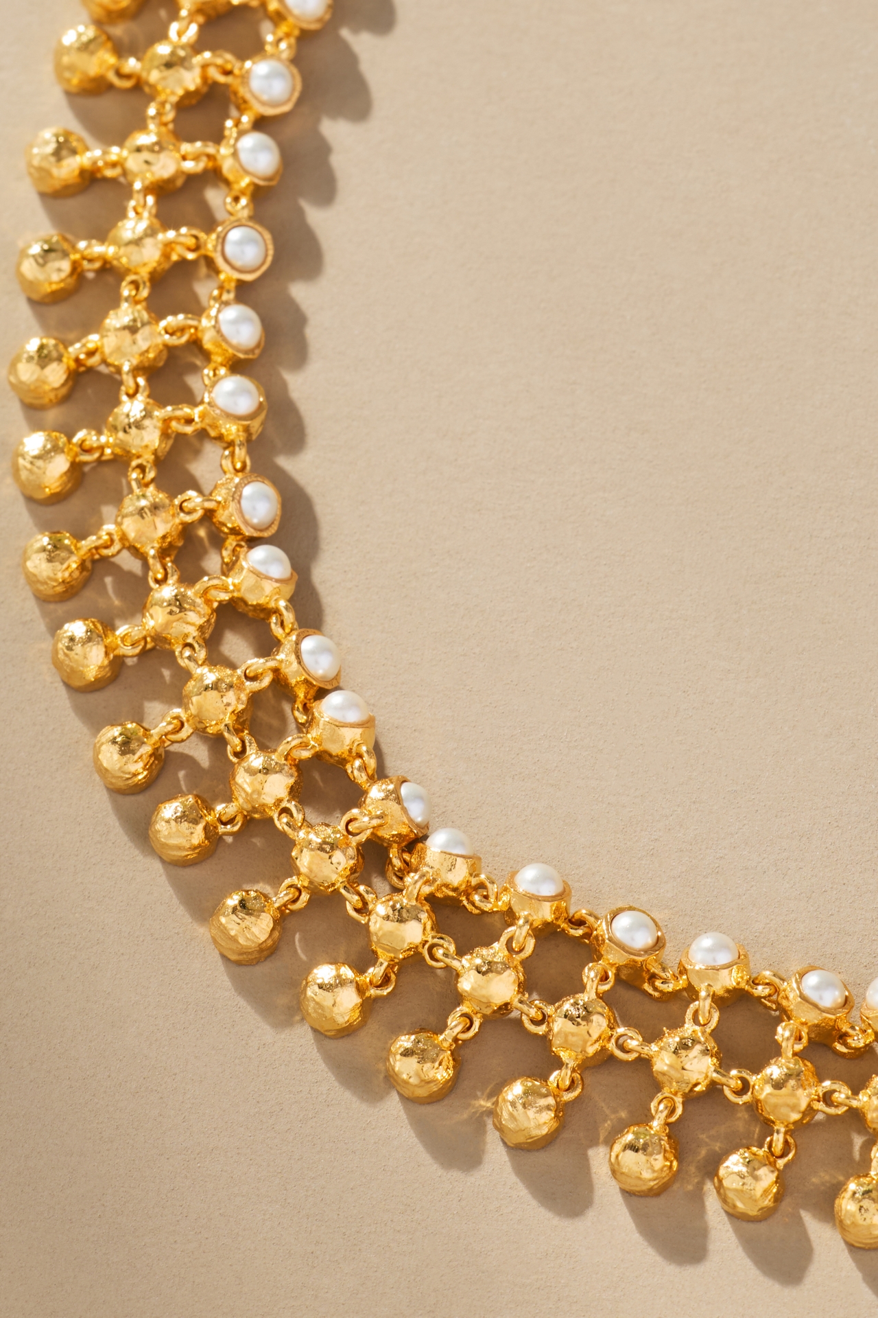 Joanna Laura Constantine Pearl Orbs Mesh Choker Necklace