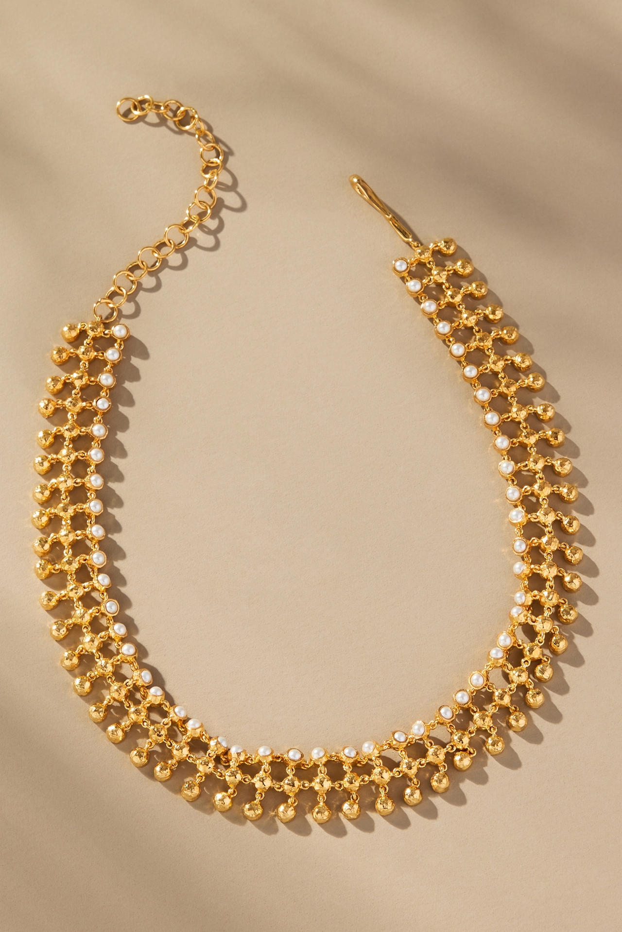 Joanna Laura Constantine Pearl Orbs Mesh Choker Necklace