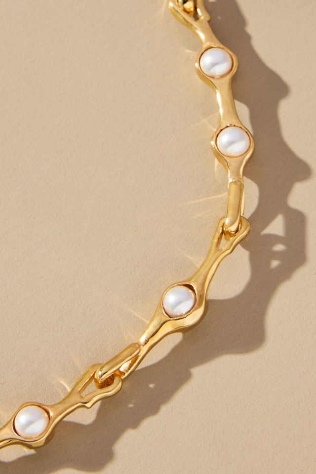 Joanna Laura Constantine Wave Pearl Orbs Chain Necklace #1