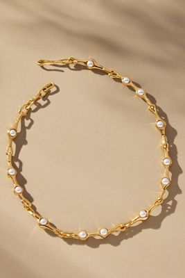 Joanna Laura Constantine Wave Pearl Orbs Chain Necklace