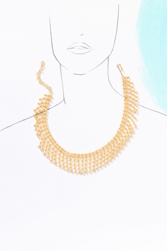 Joanna Laura Constantine Statement Stone Fringe Necklace #2