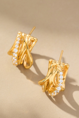 Joanna Laura Constantine Mini Multi-wave Earrings In Gold