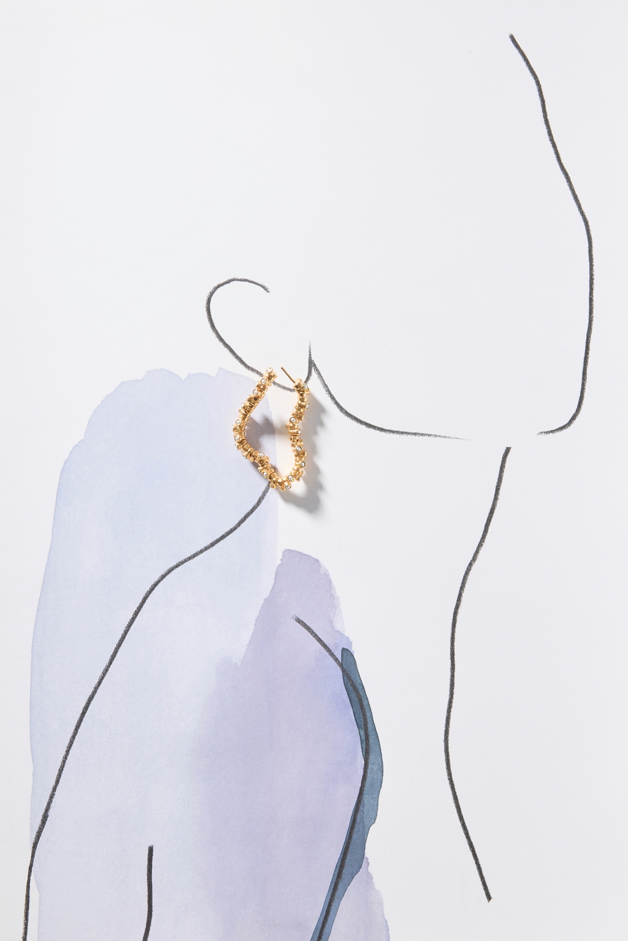 Joanna Laura Constantine Wavy Pearl Hoop Earrings