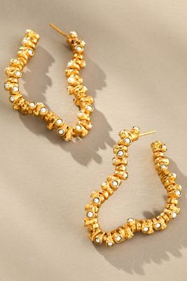 Joanna Laura Constantine Wavy Pearl Hoop Earrings