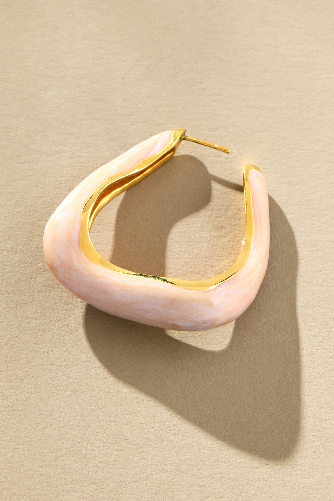 Joanna Laura Constantine Pearl Enamel Large Wave Hoop Earrings