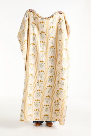 Mira Cotton Sherpa Floral Printed Throw Blanket