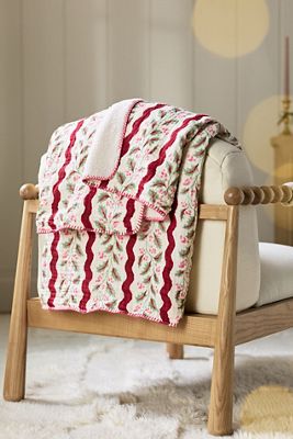 Mira Cotton Sherpa Floral Printed Throw Blanket