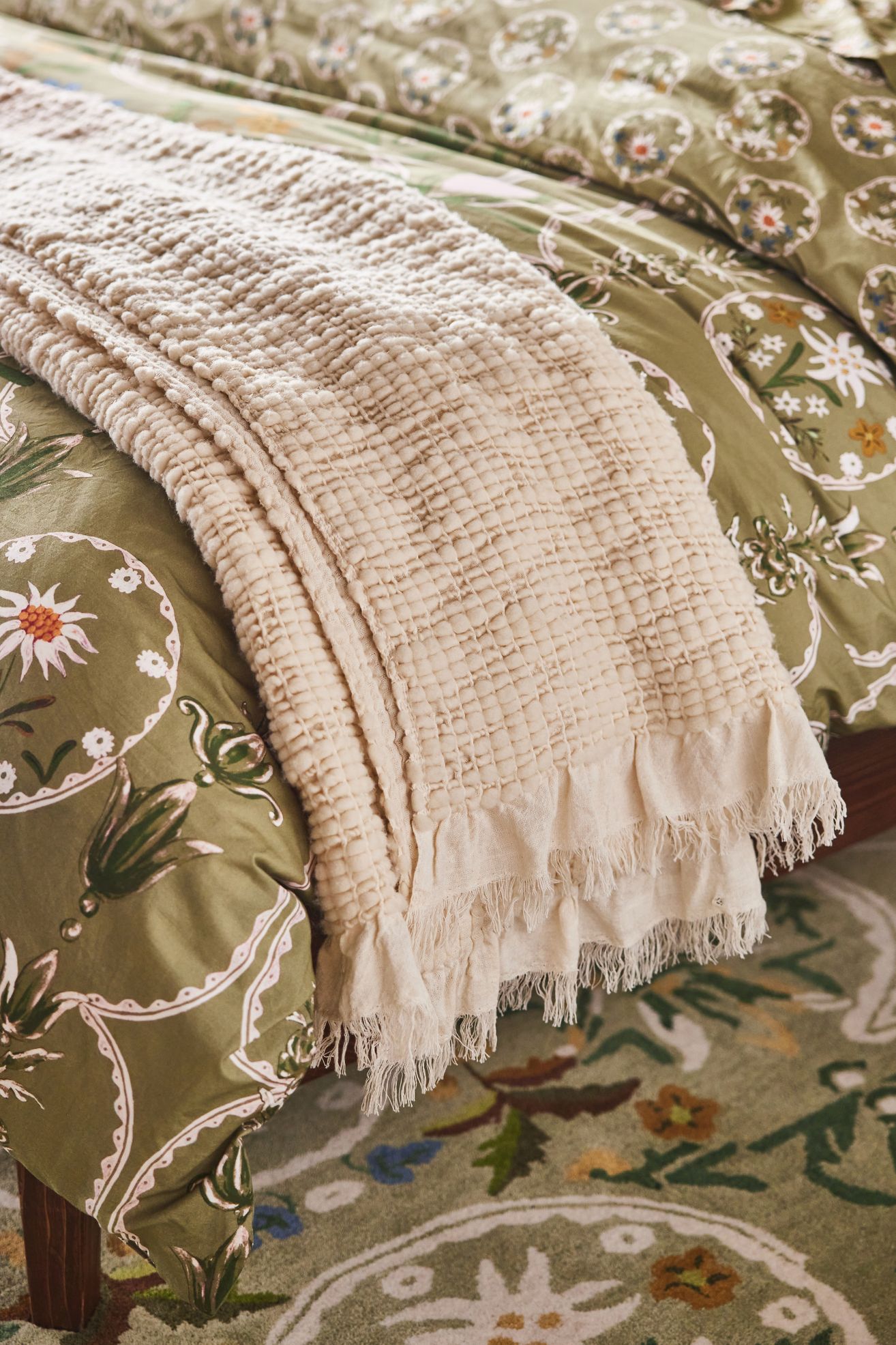 Gauze Fringe Woven Throw Blanket - Ivory, Standard, 60 X 80