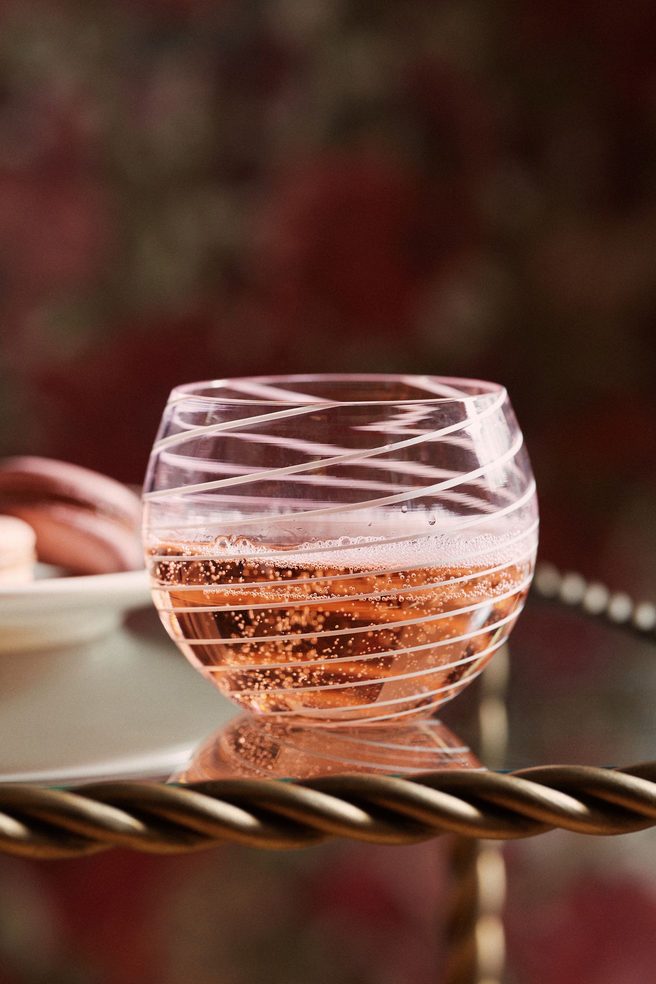 Arabesque Stemless Wine Glass - Pink, One Size