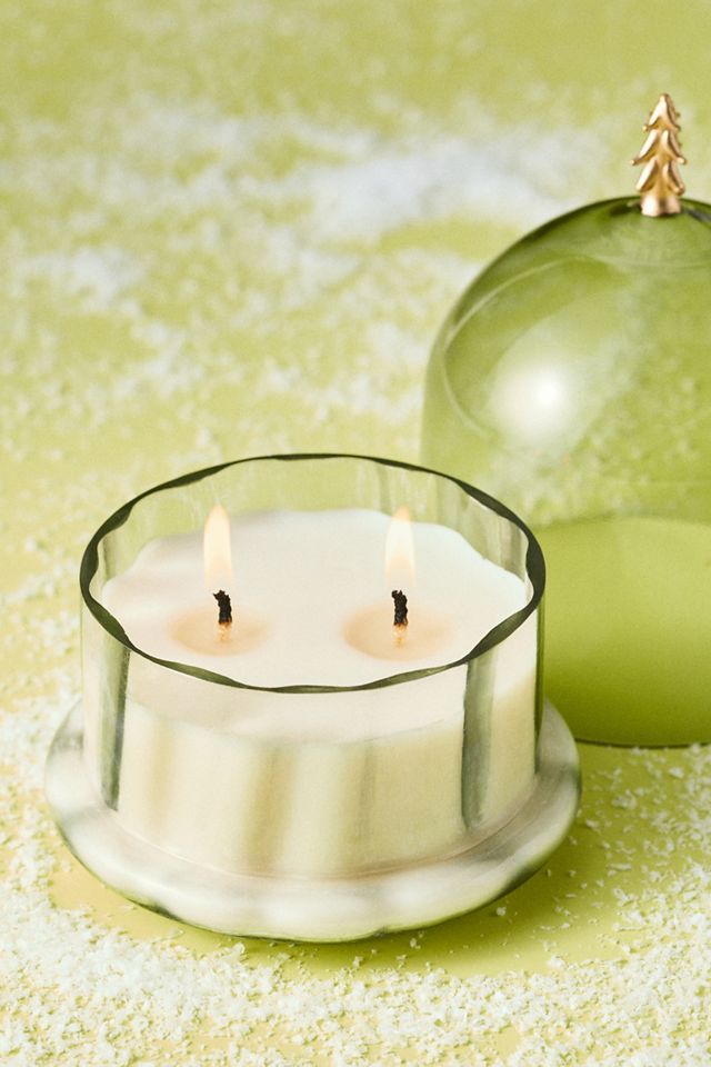 Christmas Tree Woody Fresh Balsam & Cedarwood Glass Cloche Candle #2