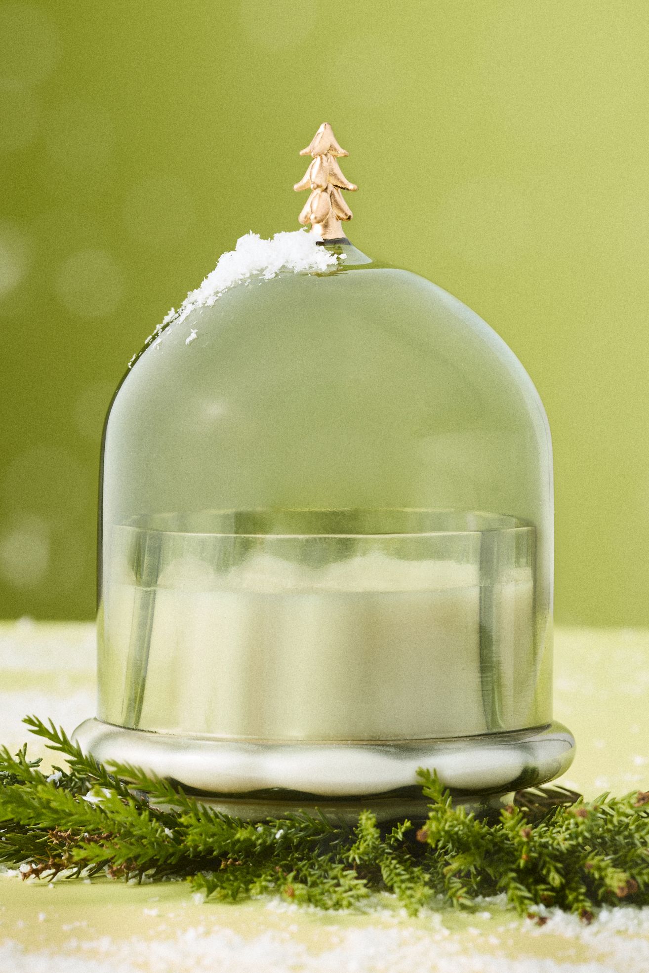 Christmas Tree Woody Fresh Balsam & Cedarwood Glass Cloche Candle - Fresh Balsam & Cedarwood, Standard, S