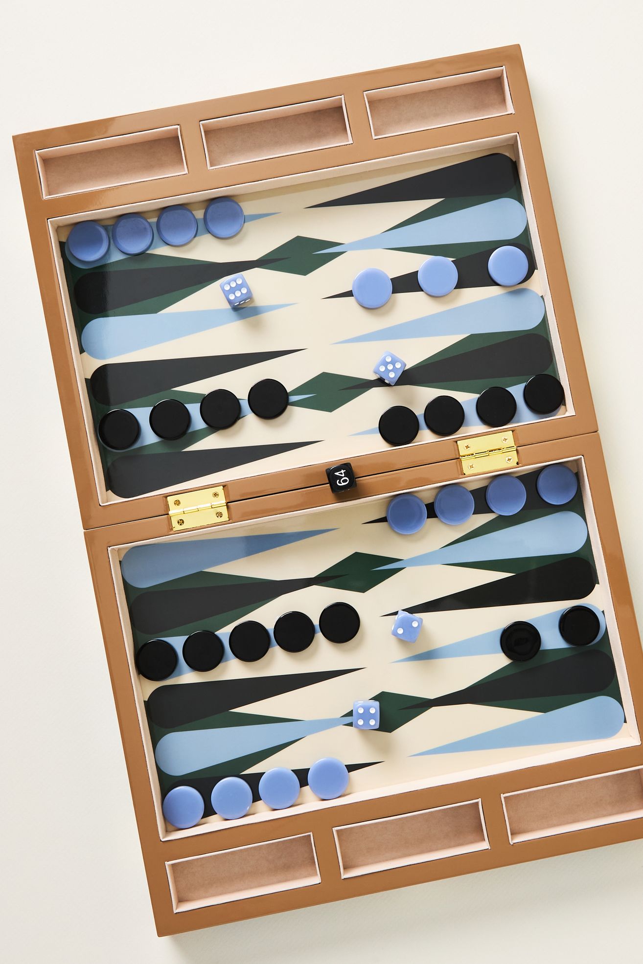 Printworks Lacquered Backgammon Game Set - Green, Standard, One Size