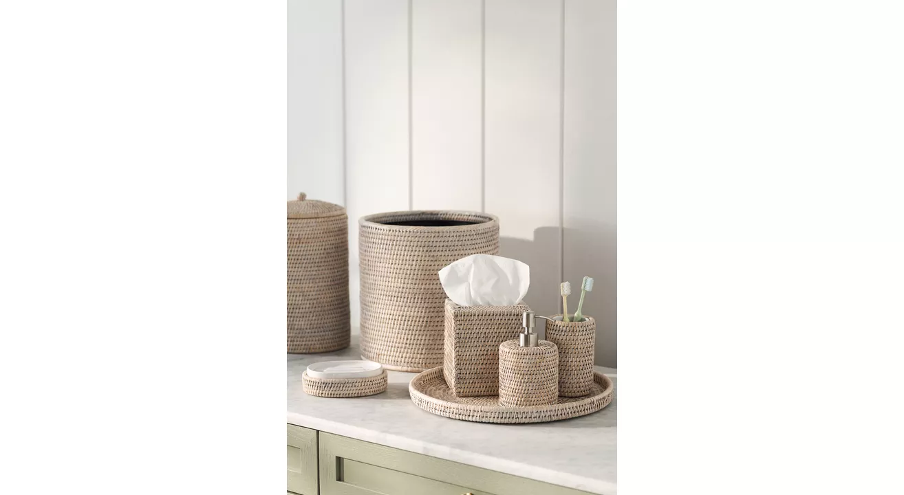 Handwoven Rattan Round Tray - thumbnail 2