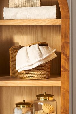 Handwoven Rattan Oval Double Tissue Roll Box