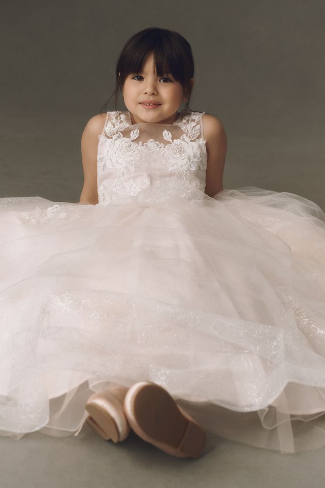 Princess Daliana Josephine Floral Appliqué Flower Girl Dress #4