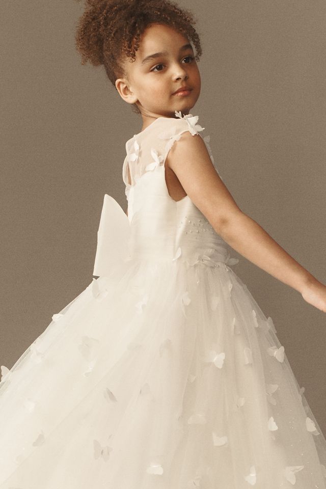 Princess Daliana Butterfly Appliqué Flower Girl Dress #1