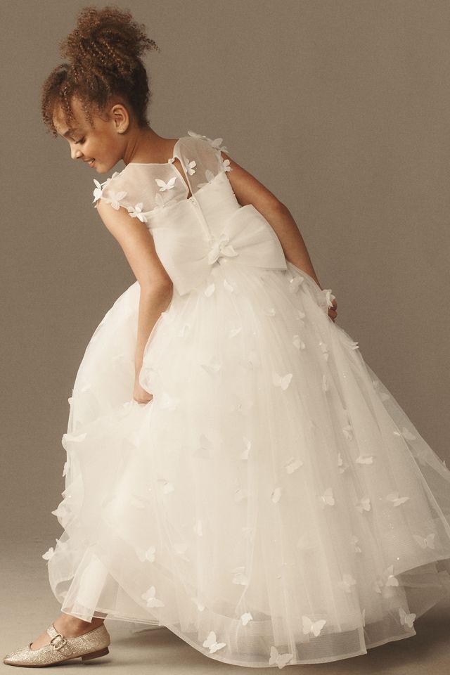 Princess Daliana Butterfly Appliqué Flower Girl Dress #2