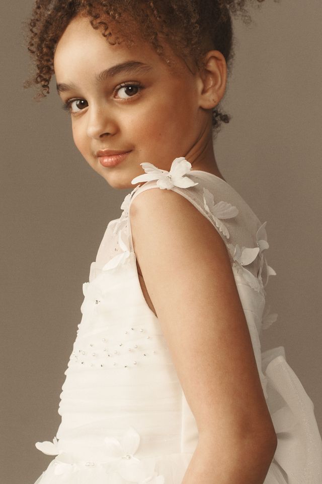 Princess Daliana Butterfly Appliqué Flower Girl Dress #3