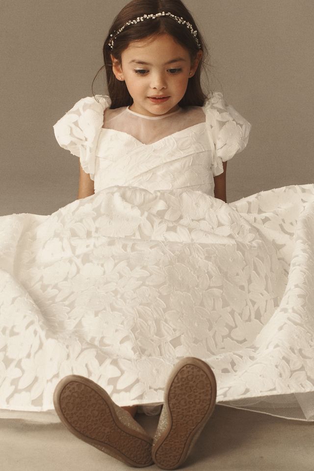 Princess Daliana Joscelyn Puff-Sleeve Lace Flower Girl Dress #1
