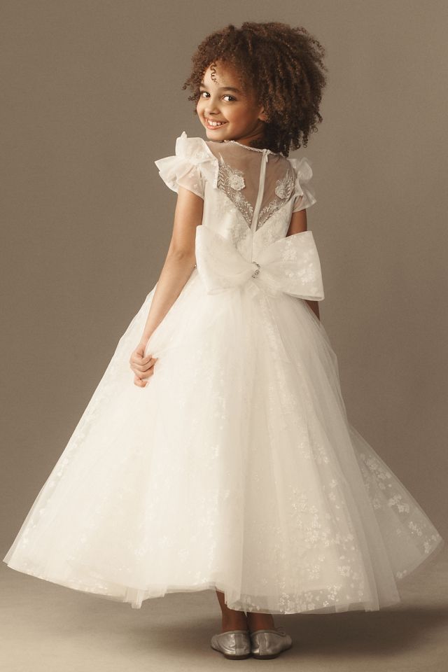 Princess Daliana Embroidered-Trim Belted Flower Girl Dress #2