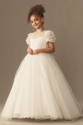 sachin and babi light blue dress PLWEDDING Chiffon A-line Flower Girl Dress First Nigeria main image 1