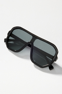 Transparent Flat Top Polarized Aviator Sunglasses