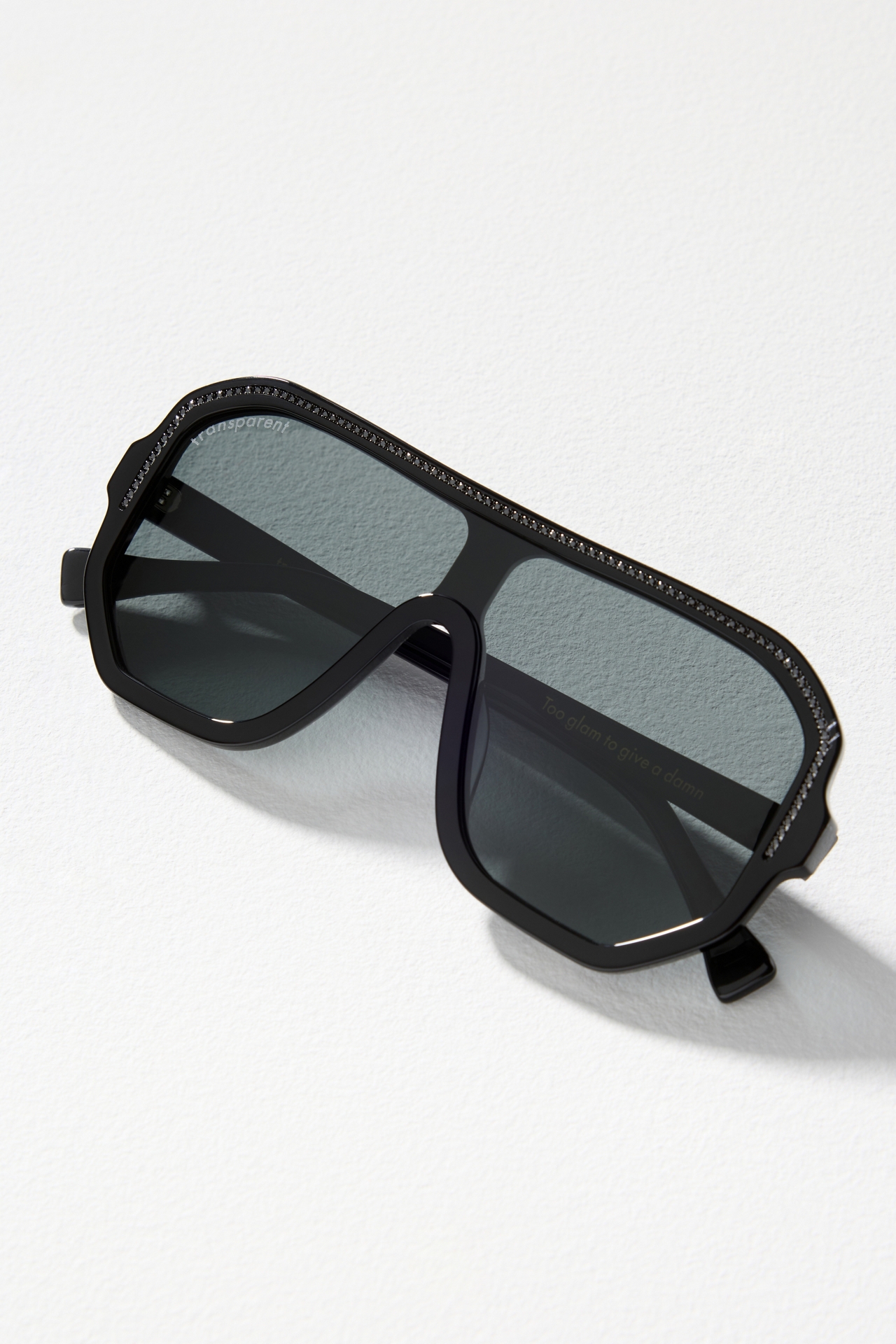 Transparent Flat Top Polarized Aviator Sunglasses
