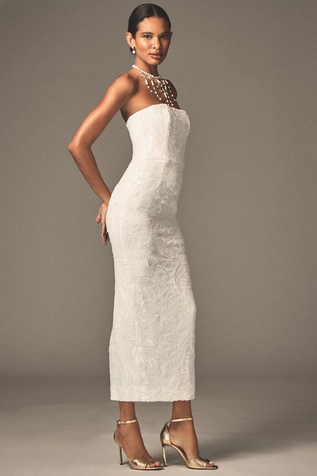 Anthropologie ★ Helsi Naomi Strapless llic Fringe Dress Helsi Naomi Strapless Metallic Fringe Midi Dress | Anthropologie
