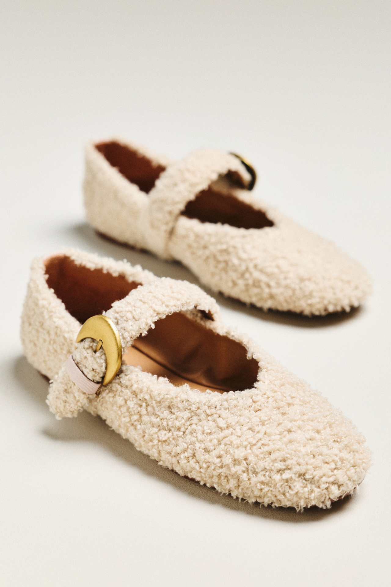 Circus NY by Sam Edelman Bella Faux Sherpa Fleece Mary Jane Flats