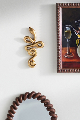 Anthropologie Serpentine Snake Metal Gallery Wall Charm In Gold