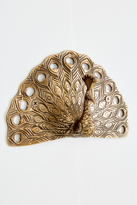 Anthropologie Ida Peacock Metal Gallery Wall Charm In Gold