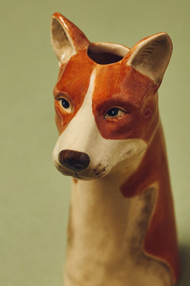 Basenji Stoneware Dog Vase #2