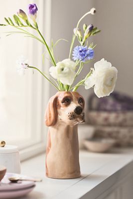 Hound Stoneware Dog Vase