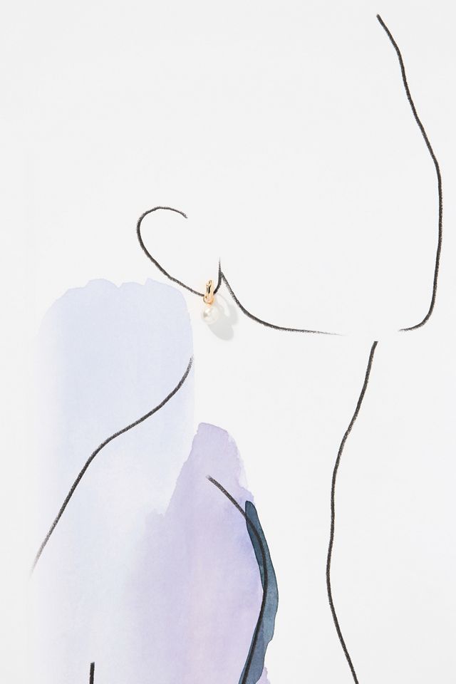@heynasreen Pearl Drop Huggie Earrings #3