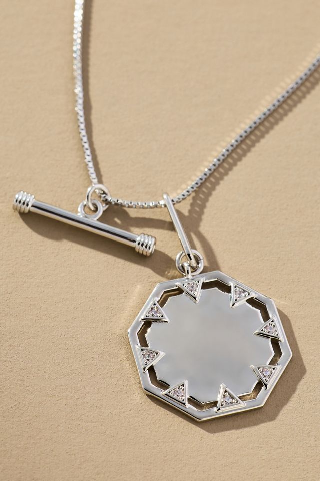 Octagon Coin Pendant Necklace #1