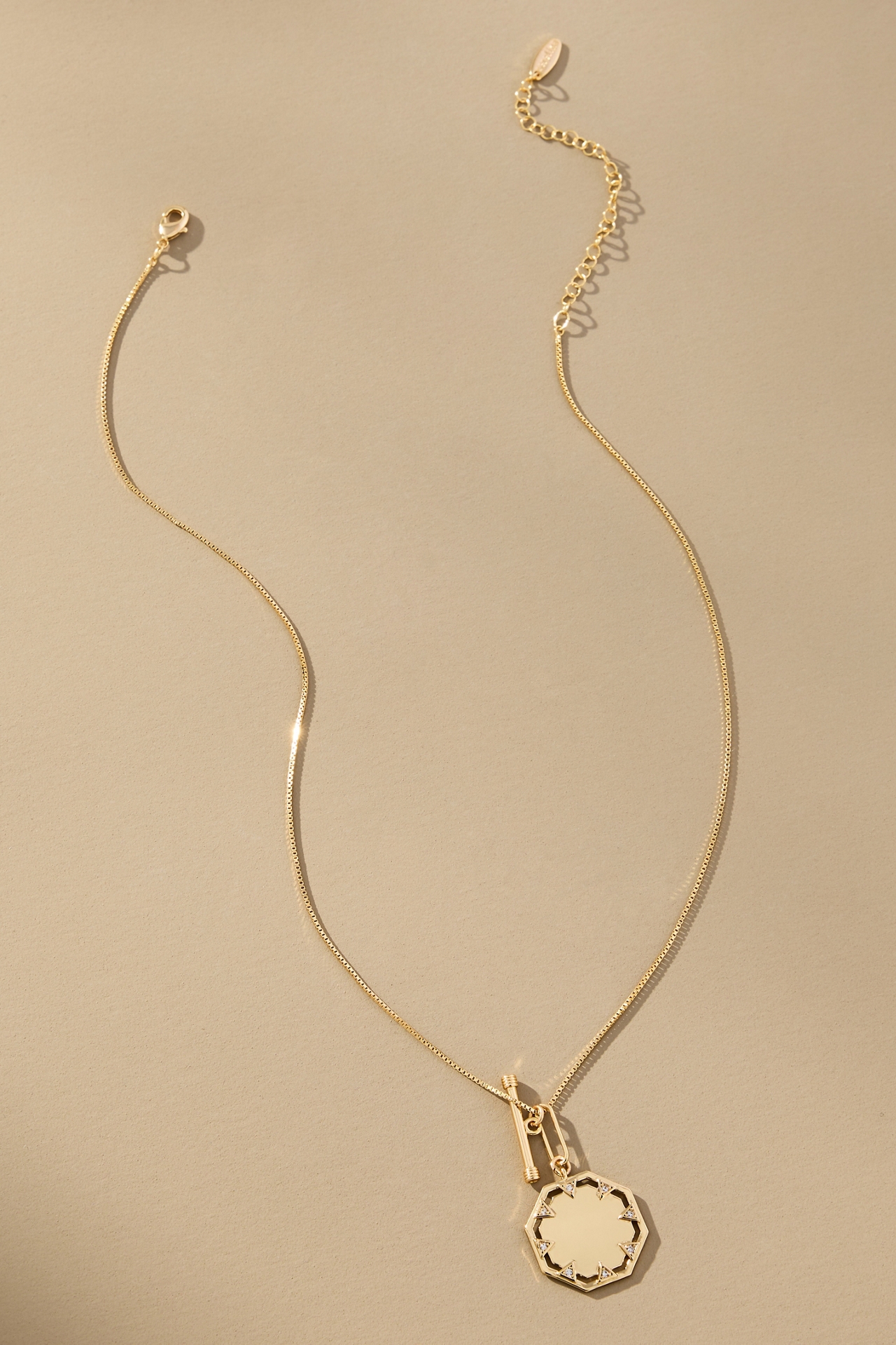 Octagon Coin Pendant Necklace