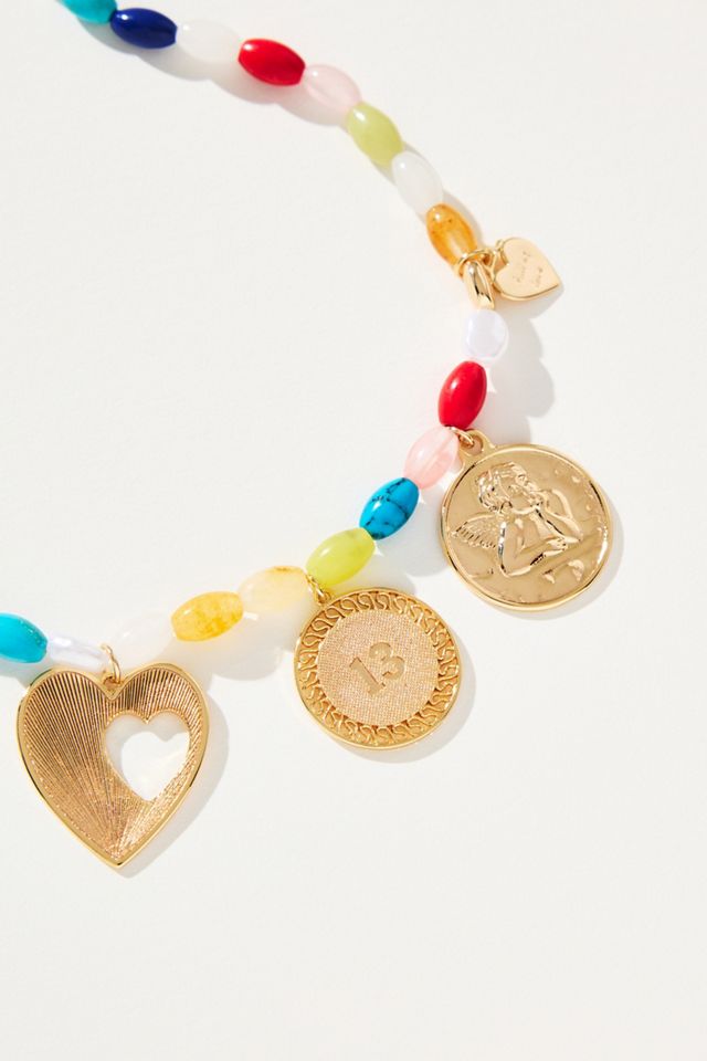 Beaded Multi Charm Necklace #1