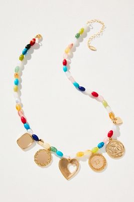 Beaded Multi Charm Necklace