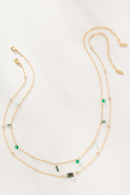 By Anthropologie Baguette Crystal Necklace