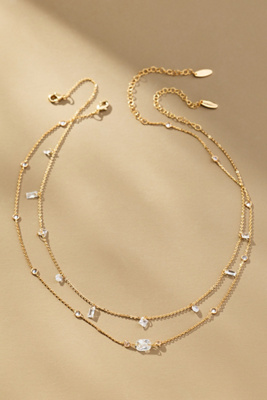 By Anthropologie Baguette Crystal Necklace