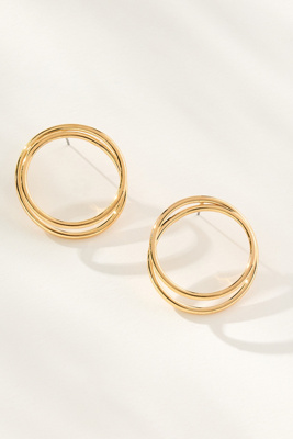 By Anthropologie Small Spiraled Circle Post Earrings
