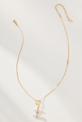 By Anthropologie Pearl Lariat Slider Necklace