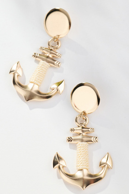 By Anthropologie Threaded Anchor Drop Earrings