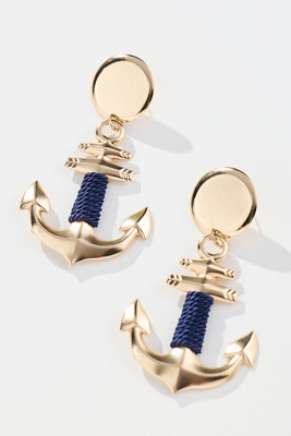 By Anthropologie Threaded Anchor Drop Earrings